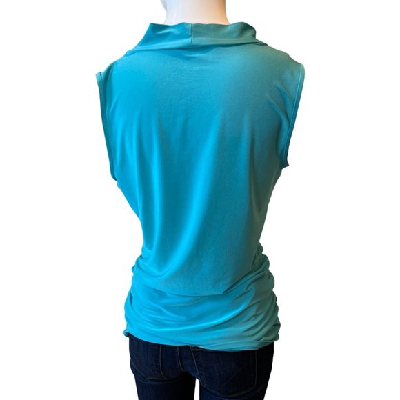 Dana Buchman Womens Common T-Shirt Cowl Neck Sleeveless Sky Blue Size Small - Picture 4 of 8